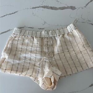 Zara Cream Striped High-Waist Women’s Shorts